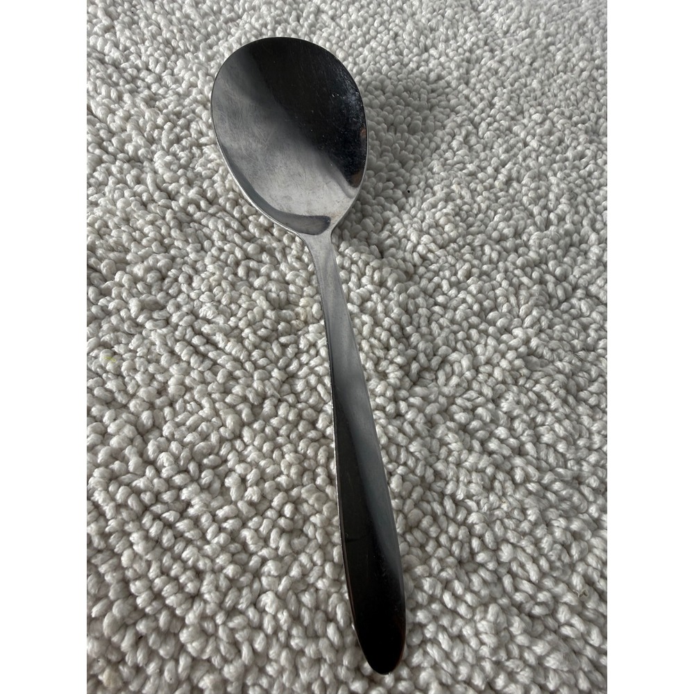 Vintage Stainless Taiwan Oval Soup Spoon Minimalist Silverware Flatware 7.25"